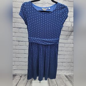 Boden Blue & Black Star Print Dress w/ Pockets Size 6p